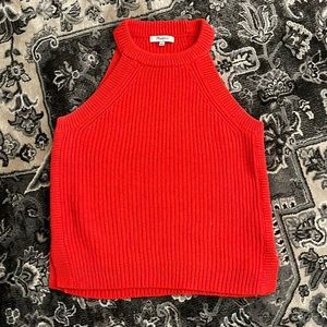 Madewell knit halter top, red, S